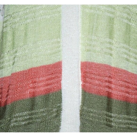 New Directions Single Button Cardigan Sweater Size S V-Neck 3/4 Sleeve Striped - Picture 4 of 12